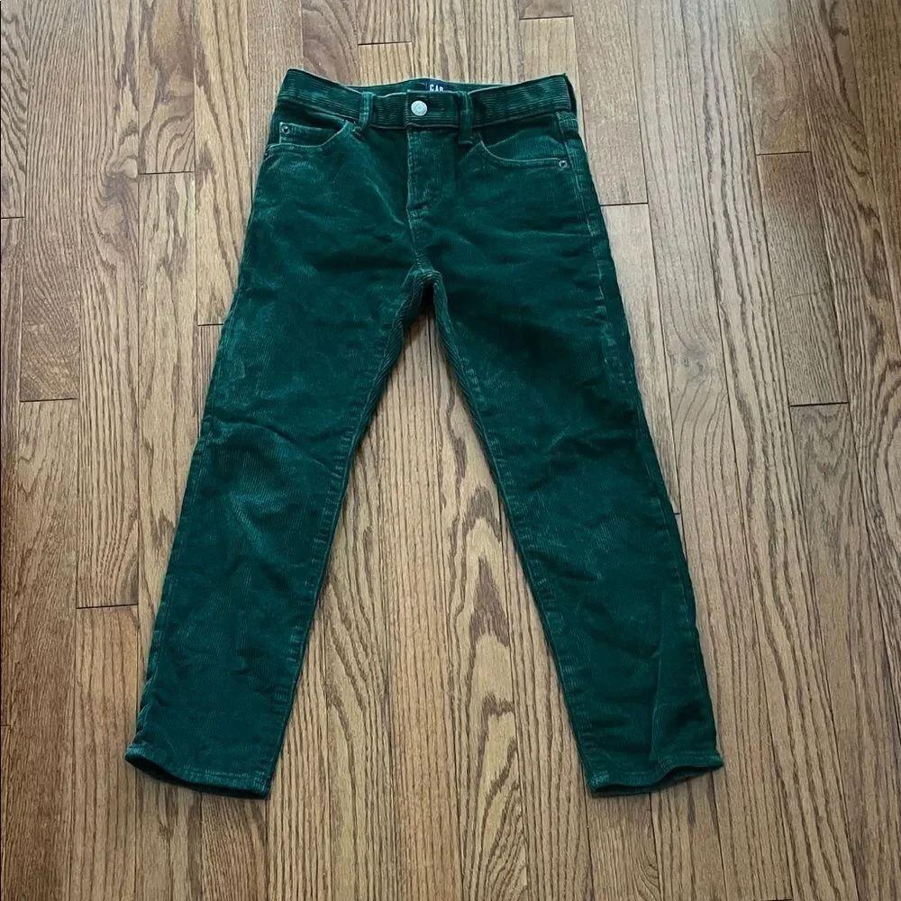 GAP Kids Regular Stretch Slim Corduroy Green Boy’s Pants Sz 7